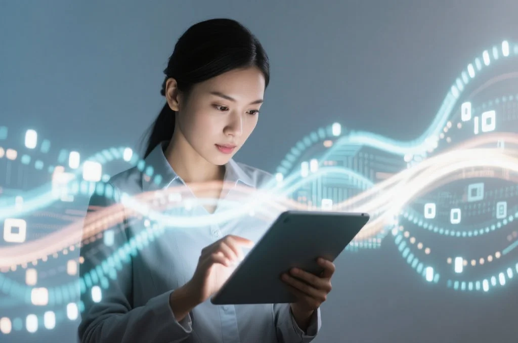 专注的商务人士进行决策分析